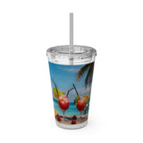 Summer Design 08 on Sunsplash Tumbler with Straw, 16oz