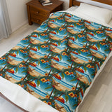 Summer Design 11 on Velveteen Plush Blanket - Perfect for Home Decor and Gifts
