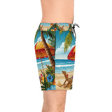 Summer Design 11 on Men's Floral Print Swim Shorts - Perfect for Summer Beach Days