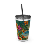 Summer Design 12 on Sunsplash Tumbler with Straw, 16oz