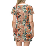 Summer Design 01 on Floral T-Shirt Dress – Boho Chic Style for Everyday Comfort
