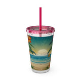 Summer Design 12 on Sunsplash Tumbler with Straw, 16oz