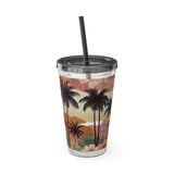 Summer Design 04 on Sunsplash Tumbler with Straw, 16oz