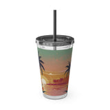 Summer Design 06 on Sunsplash Tumbler with Straw, 16oz