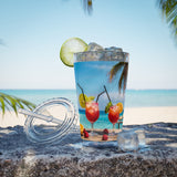 Summer Design 08 on Sunsplash Tumbler with Straw, 16oz
