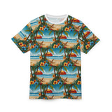 Summer Design 11 on Floral Unisex Cut & Sew Tee - Vibrant Garden Design for Everyday Wear