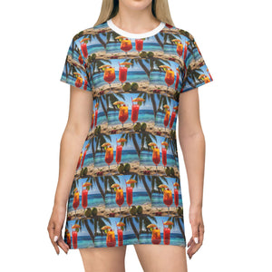 Summer Design 07 on Floral T-Shirt Dress – Boho Chic Style for Everyday Comfort
