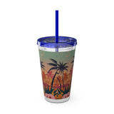 Summer Design 06 on Sunsplash Tumbler with Straw, 16oz