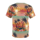 Summer Design 06 on Floral Unisex Cut & Sew Tee - Vibrant Garden Design for Everyday Wear