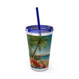 Summer Design 10 on Sunsplash Tumbler with Straw, 16oz