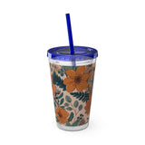 Summer Design 02 on Sunsplash Tumbler with Straw, 16oz