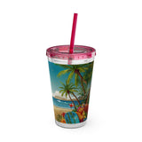 Summer Design 10 on Sunsplash Tumbler with Straw, 16oz