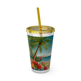 Summer Design 10 on Sunsplash Tumbler with Straw, 16oz