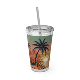 Summer Design 06 on Sunsplash Tumbler with Straw, 16oz