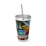 Summer Design 07 on Sunsplash Tumbler with Straw, 16oz