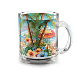 Summer Design 11 on Glass Mug - 10oz Botanical Coffee Cup for Tea Lovers