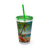 Summer Design 10 on Sunsplash Tumbler with Straw, 16oz