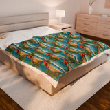 Summer Design 10 on Velveteen Plush Blanket - Perfect for Home Decor and Gifts
