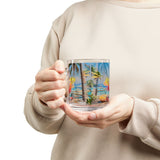 Summer Design 08 on Glass Mug - 10oz Botanical Coffee Cup for Tea Lovers