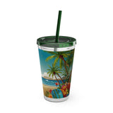 Summer Design 10 on Sunsplash Tumbler with Straw, 16oz