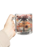 Summer Design 04 on Glass Mug - 10oz Botanical Coffee Cup for Tea Lovers
