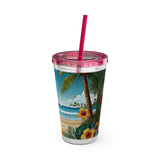 Summer Design 11 on Sunsplash Tumbler with Straw, 16oz