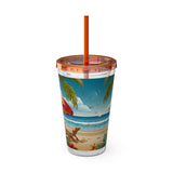 Summer Design 11 on Sunsplash Tumbler with Straw, 16oz
