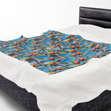 Summer Design 08 on Velveteen Plush Blanket - Perfect for Home Decor and Gifts