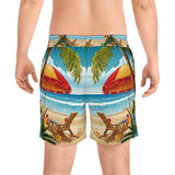 Summer Design 11 on Men's Floral Print Swim Shorts - Perfect for Summer Beach Days