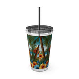 Summer Design 11 on Sunsplash Tumbler with Straw, 16oz