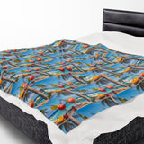 Summer Design 08 on Velveteen Plush Blanket - Perfect for Home Decor and Gifts