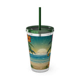 Summer Design 12 on Sunsplash Tumbler with Straw, 16oz