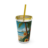 Summer Design 11 on Sunsplash Tumbler with Straw, 16oz
