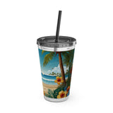 Summer Design 11 on Sunsplash Tumbler with Straw, 16oz