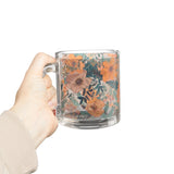 Summer Design 02 on Glass Mug - 10oz Botanical Coffee Cup for Tea Lovers