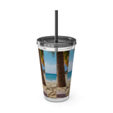 Summer Design 09 on Sunsplash Tumbler with Straw, 16oz