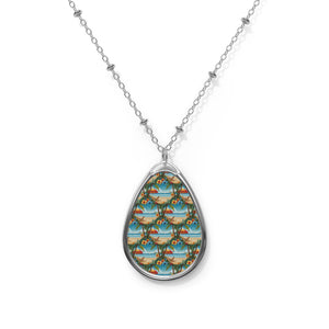 Summer Design 11 on Oval Necklace - Elegant Jewelry for Nature Lovers