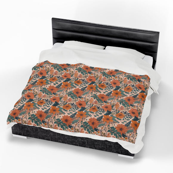 Summer Design 02 on Velveteen Plush Blanket - Perfect for Home Decor and Gifts