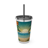 Summer Design 12 on Sunsplash Tumbler with Straw, 16oz