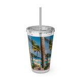 Summer Design 08 on Sunsplash Tumbler with Straw, 16oz
