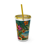 Summer Design 12 on Sunsplash Tumbler with Straw, 16oz