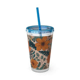 Summer Design 02 on Sunsplash Tumbler with Straw, 16oz