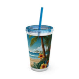 Summer Design 11 on Sunsplash Tumbler with Straw, 16oz