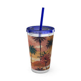 Summer Design 05 on Sunsplash Tumbler with Straw, 16oz