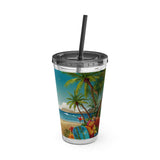 Summer Design 10 on Sunsplash Tumbler with Straw, 16oz