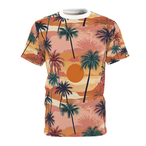 Summer Design 05 on Floral Unisex Cut & Sew Tee - Vibrant Garden Design for Everyday Wear