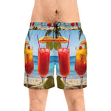 Summer Design 07 on Men's Floral Print Swim Shorts - Perfect for Summer Beach Days