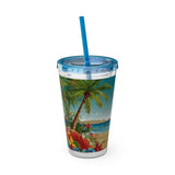Summer Design 10 on Sunsplash Tumbler with Straw, 16oz