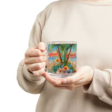 Summer Design 11 on Glass Mug - 10oz Botanical Coffee Cup for Tea Lovers