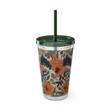 Summer Design 02 on Sunsplash Tumbler with Straw, 16oz